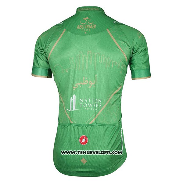 2017 Maillot Ciclismo Abu Dhabi Tour Vert Manches Courtes et Cuissard